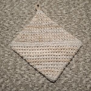 Cozy Cream and Tan Crochet Pot Holder
